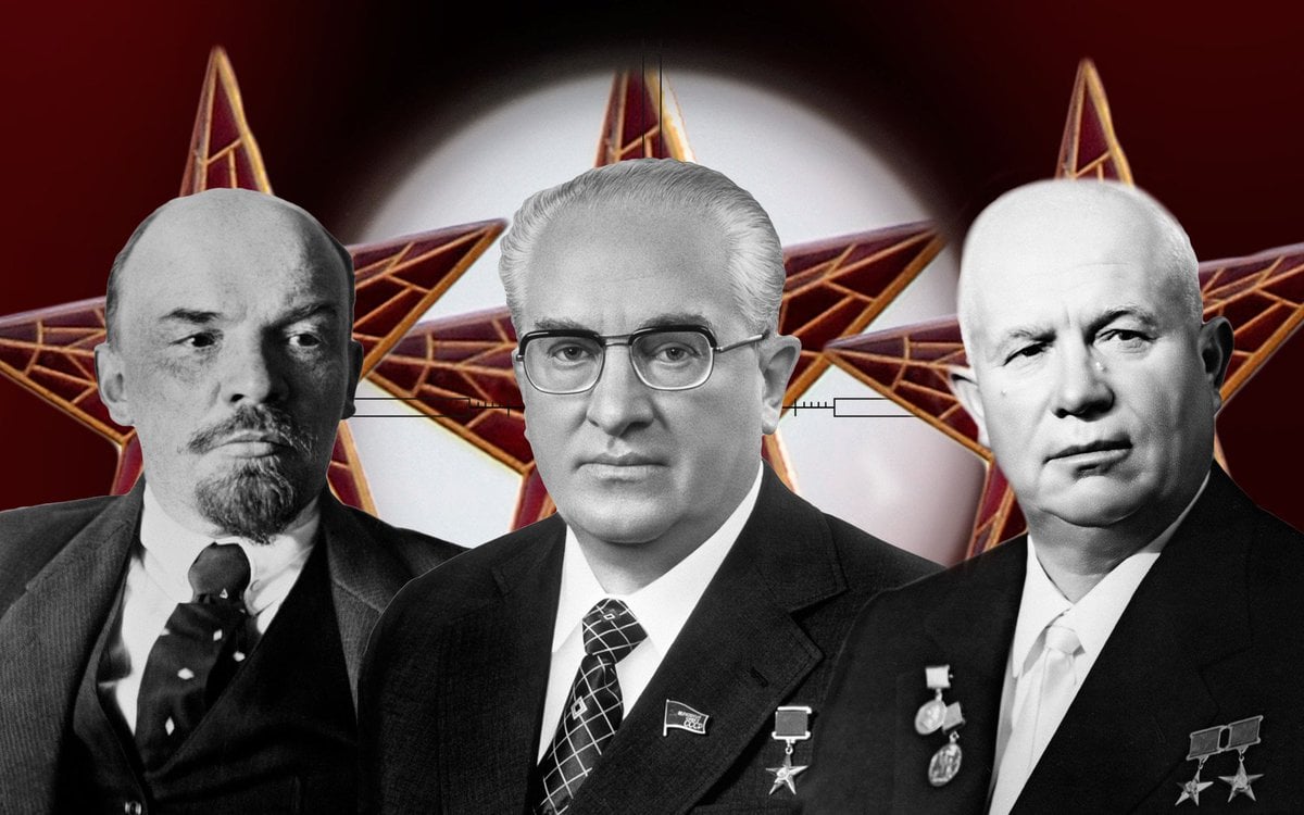 Ленин, Сталин, Хрущев, Брежнев, Горбачев