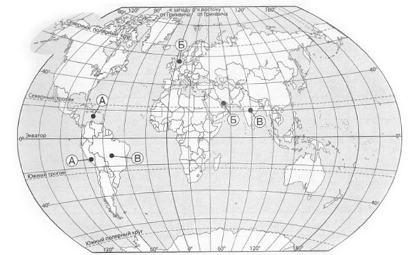 География 7 класс контрольная карта