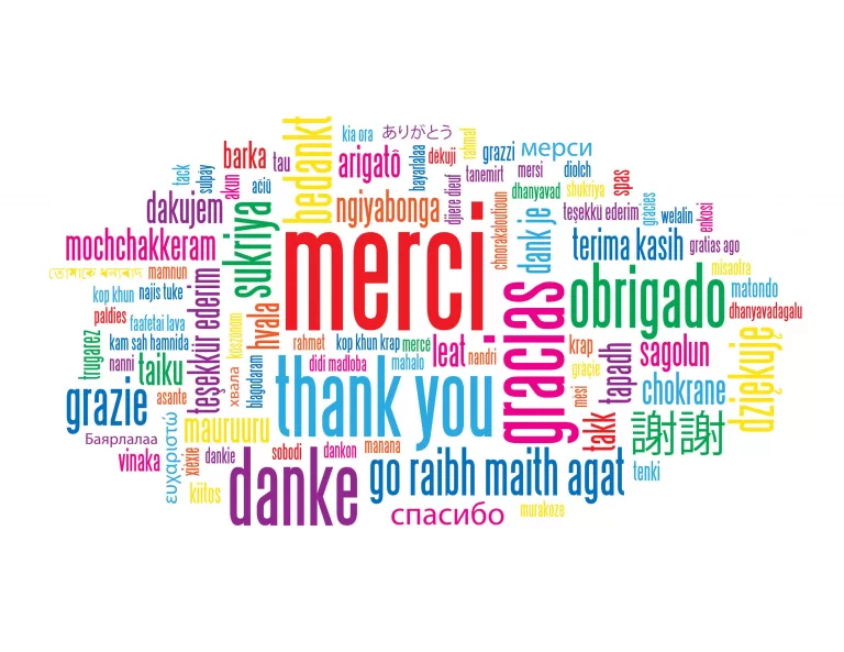 На каком языке написано слово «спасибо»?