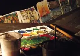 multicolored painting palette