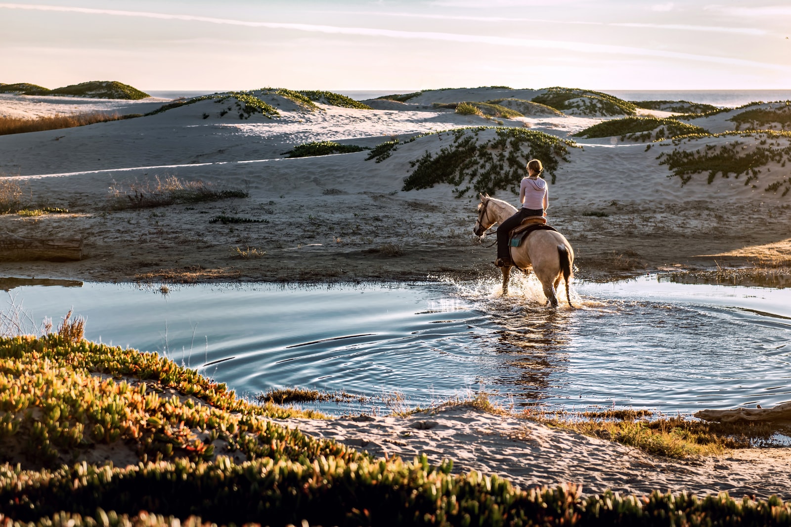 woman riding horse