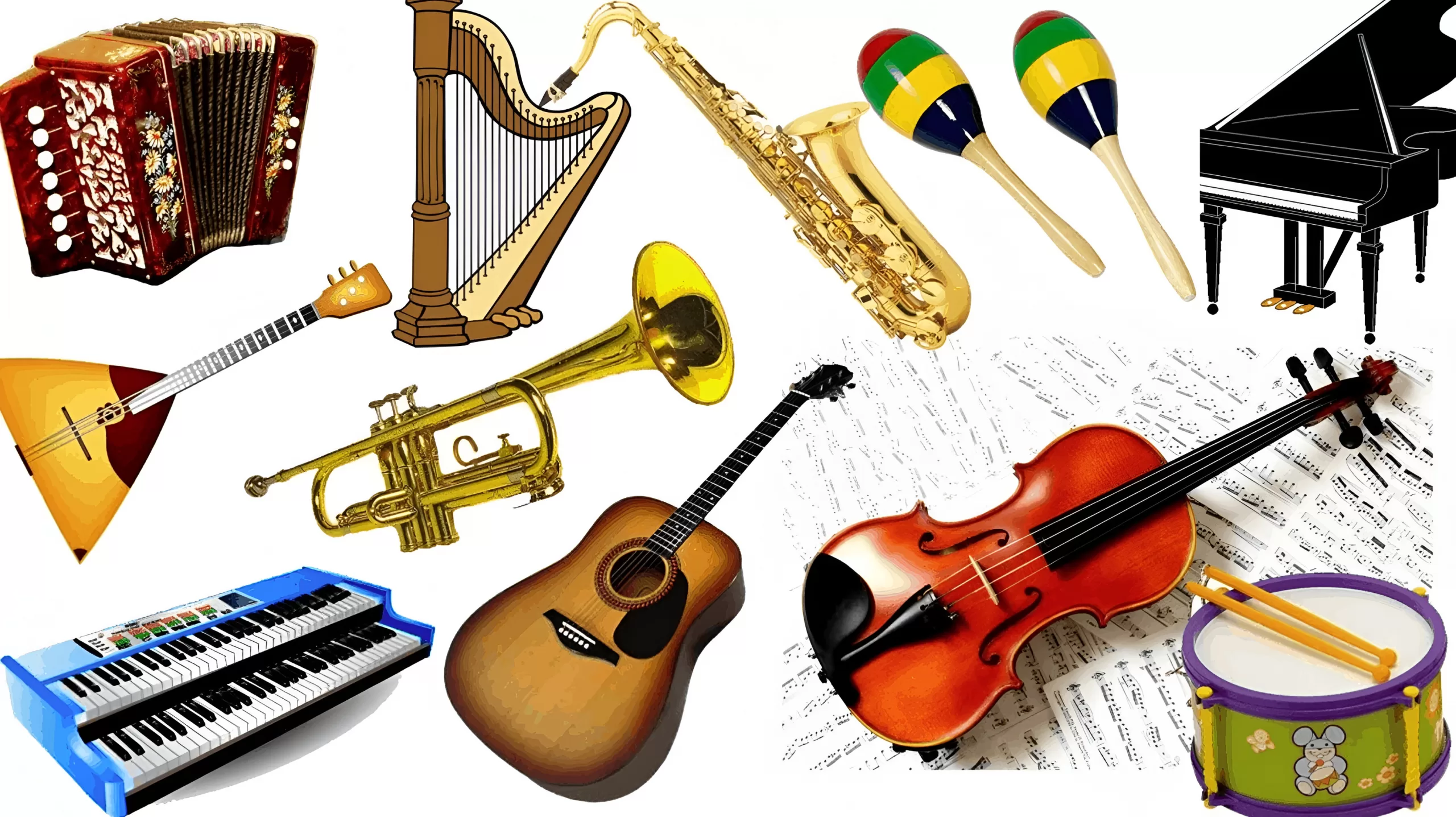 Популярные инструменты музыки