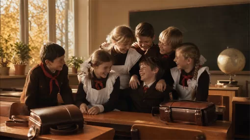 Советские школьники в классе
