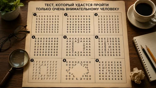 Тест, который удастся пройти только очень внимательному человеку