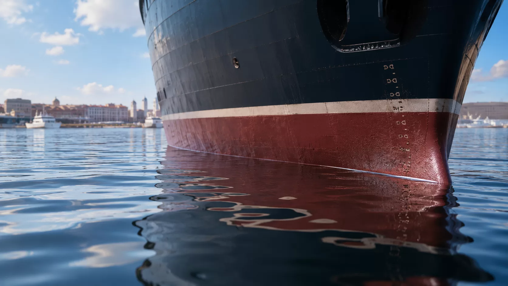 Реалистичный морской пейзаж с кораблем