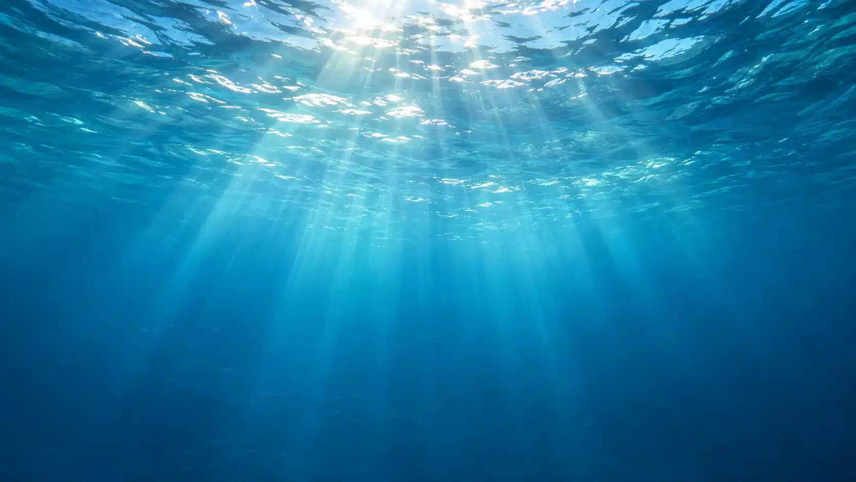 Солнечные лучи проникают сквозь прозрачную морскую воду